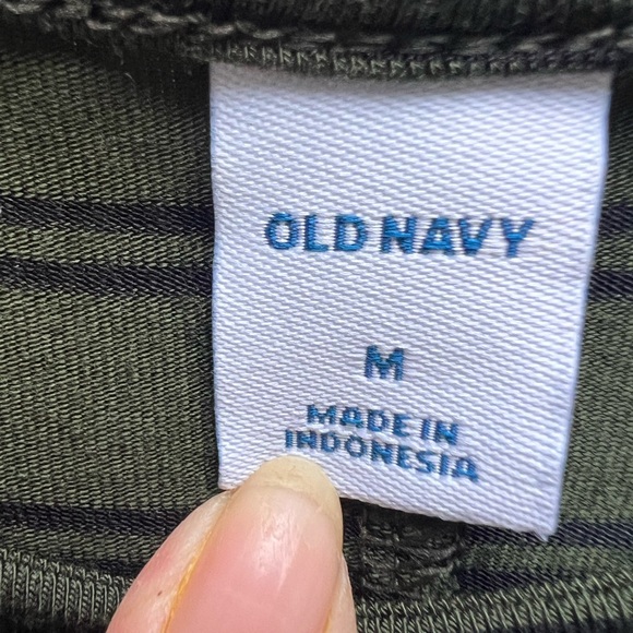 Old Navy Army Green and Black Stripe Swing Dress size Med - Picture 7 of 11